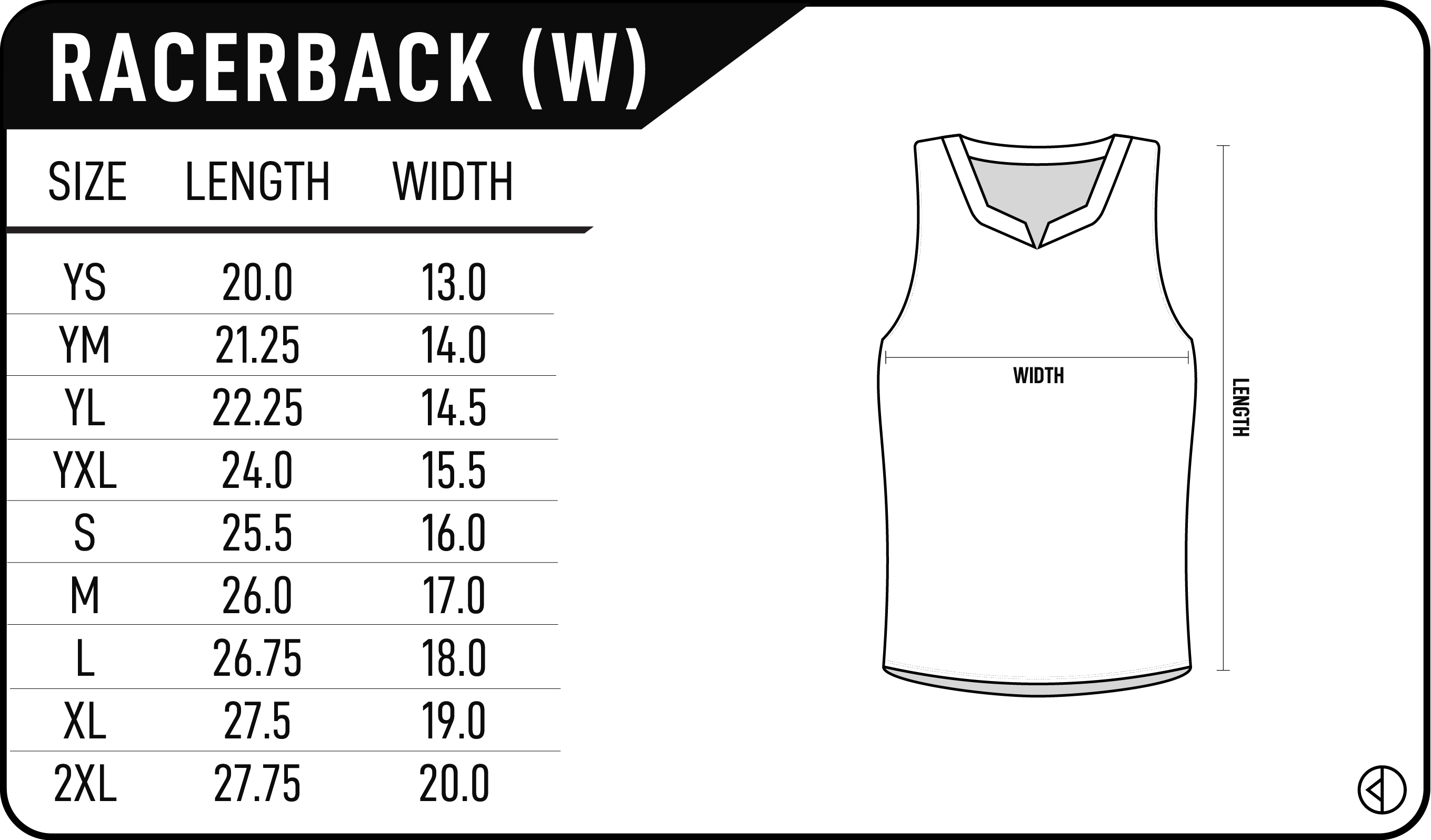 Girls/Womens Sizing Chart